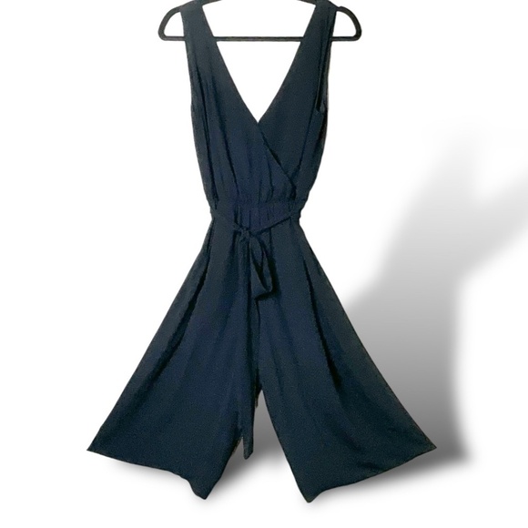 ARITZIA BABATON Maximillion Black Viscose Poly Crepe Belted Cropped Jumpsuit XXS - Picture 5 of 15